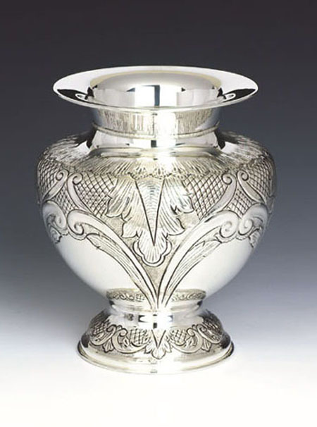 Chasing Silver Vase