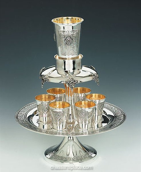 Italian Hazorfim 6 Cups Sterling Silver Wine Fountain