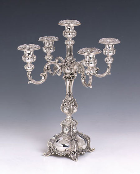 Sterling Silver Ben Yehuda Small Candleabra 6 Lights