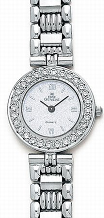 14K White Gold Ladies Diamond Watch - Euro Geneve