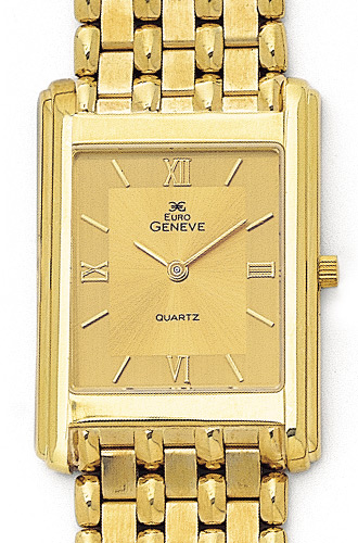 Euro Geneve 14K Yellow Gold Mens Watch with Tone-on-Tone Dial