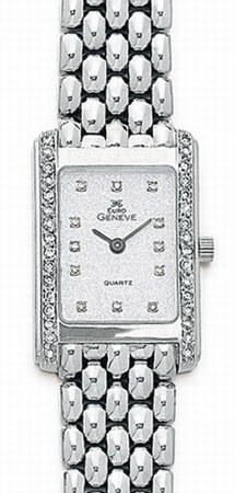 White Gold Watches - 14k White Gold & Diamond Euro Geneve Brand Watch