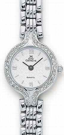 Euro Geneve Watch - 14K White Gold Ladies Diamond Watch