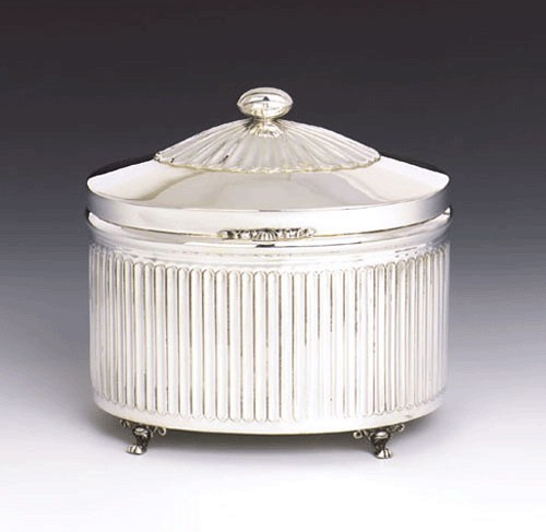 Rubin Oval Striped Sterling Silver Etrog Box - Hazorfim