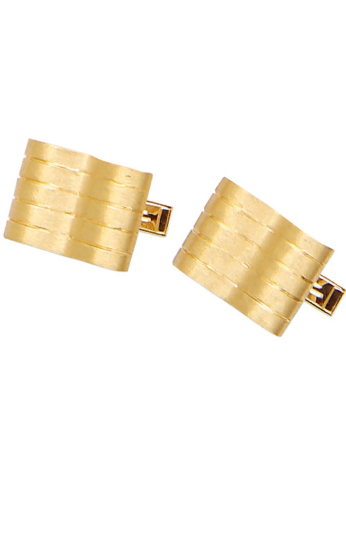 14K Yellow Gold Wave Cuff Links