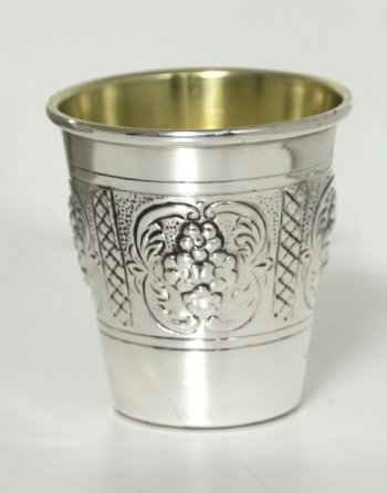 Hadad Sterling Silver Liquor Cup Set - 6 Cups and Tray