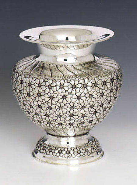Daisies Silver Vase
