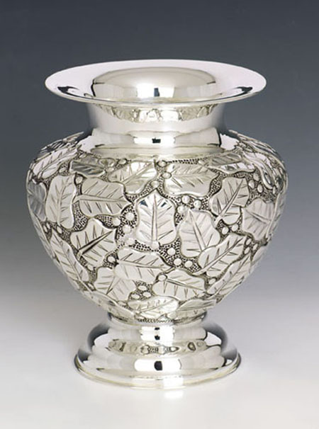 Leaves Silver Vase