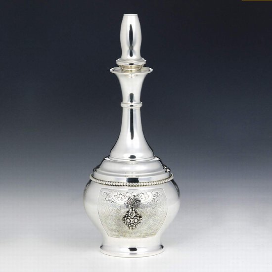 Italian Silver Liqueur Bottle