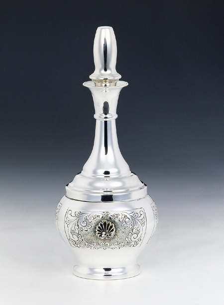 Shell  Sterling Silver Liqueur Bottle