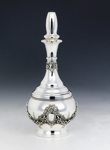 King Mirror  Sterling Silver Liqueur Bottle