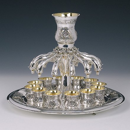 Shell 12 Cups Sterling Silver Wine Fountain