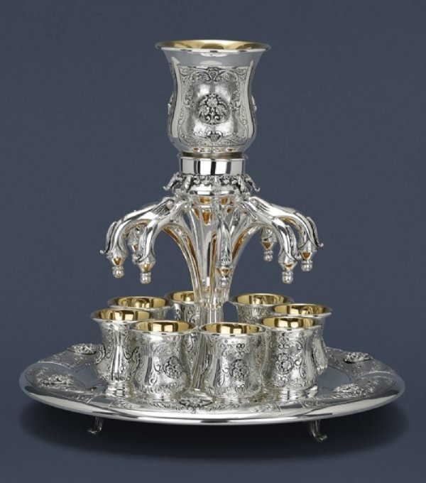 Savion 8 Cups Sterling Silver Wine Fountain