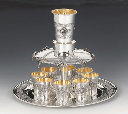 Pas Prachim 8 Cups Sterling Silver Wine Fountain
