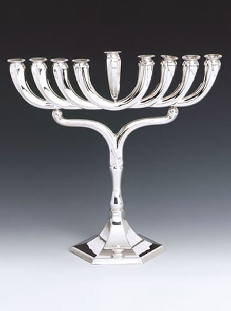 Hazorfim Merdinger Sterling Silver Menorah - 12"