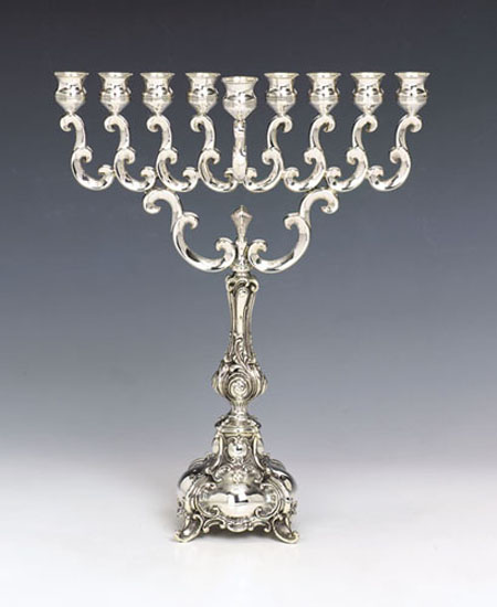 Hazorfim Ben Yehuda Silver Menorah - 16"