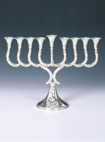 Hazorfim Bel Sterling Silver Menorah - 10"