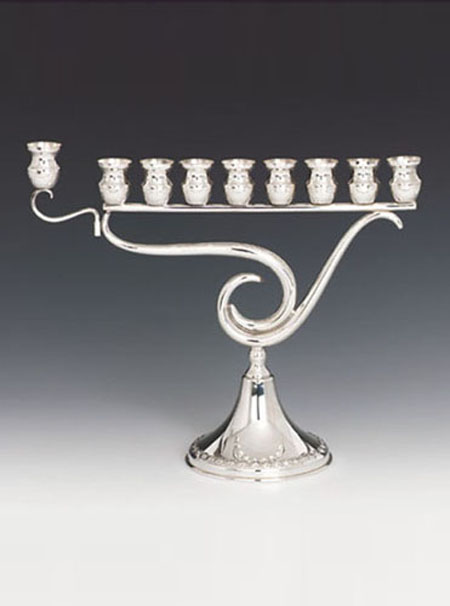 Hazorfim Sterling Silver Menorah - 9"