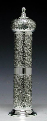 Sterling Silver Megillah Case Flourish Embossed