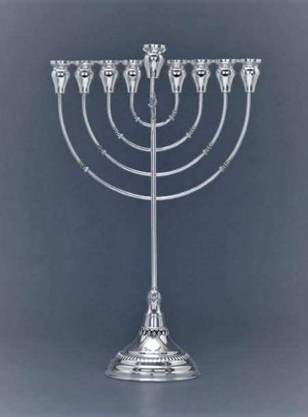 Hazorfim Filigree Sterling Silver Menorah 12"