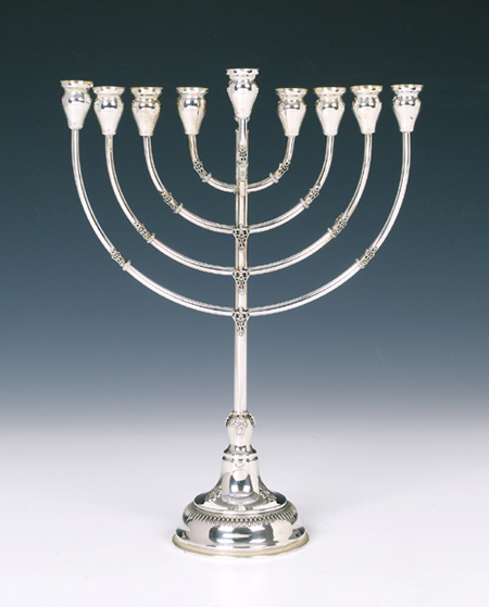 Filigree Hazorfim Sterling Silver Menorah - 14"