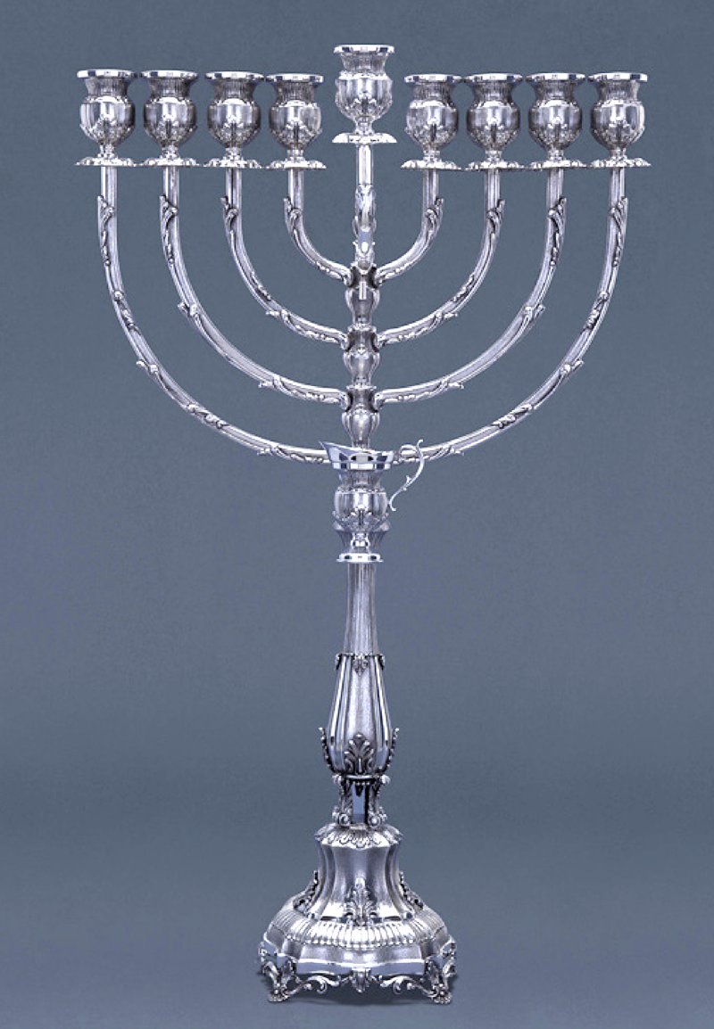 Hazorfim Bellino Ruze Large Sterling Silver Menorah - 27"