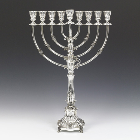 Hazorfim Large Balago Silver Menorah - 27"