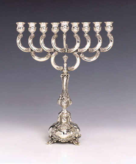 Ben Yehuda Hazorfim Silver Menorah - 16"