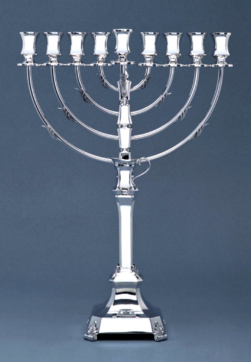 Hazorfim Neora Smooth Heavy Medium Sterling Silver Menorah - 21"