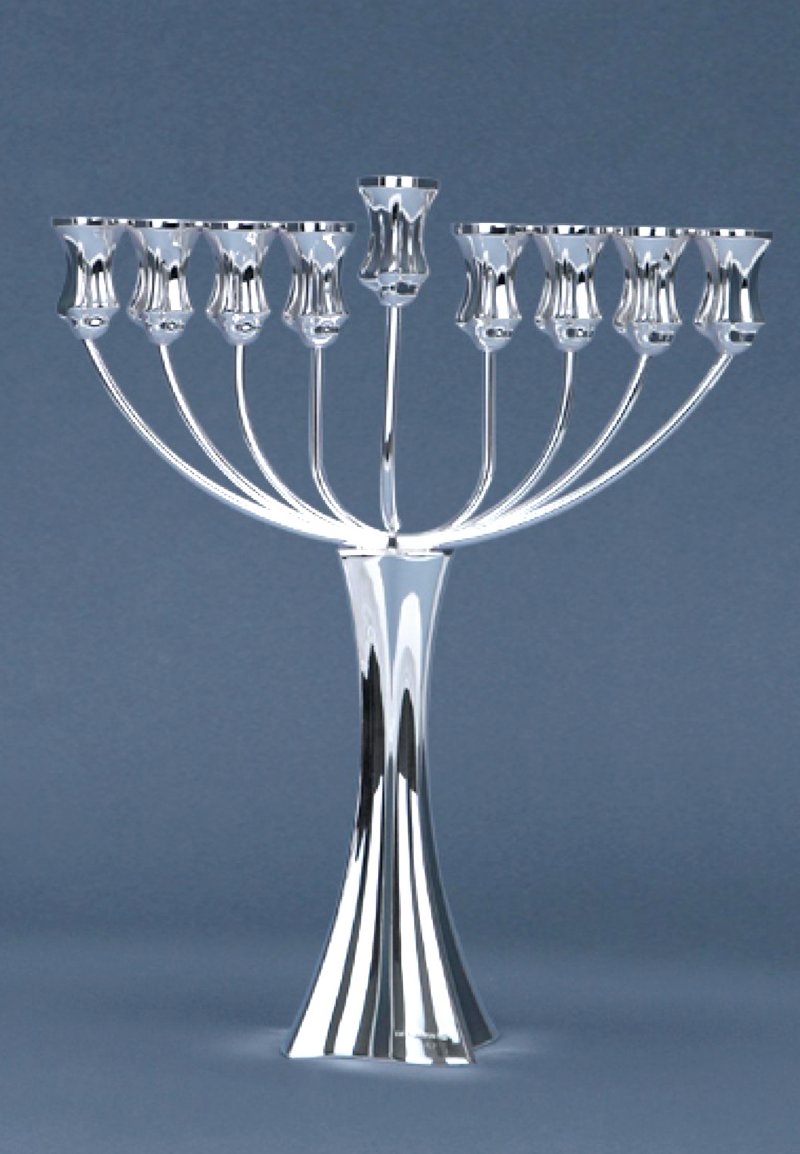 Hazorfim Bolero Small Sterling Silver Menorah - 10"