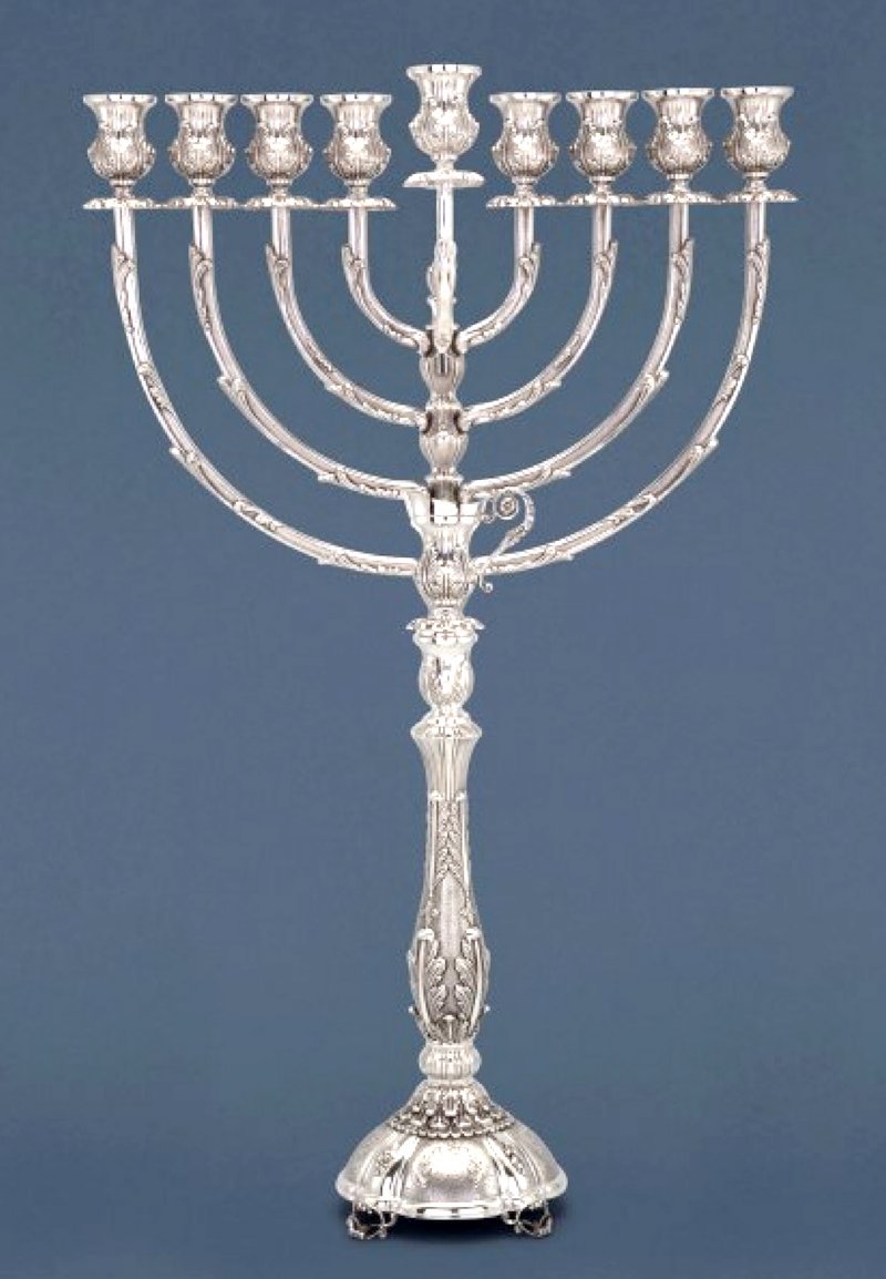 Hazorfim Tuscana Gad Tall Sterling Silver Menorah - 21"