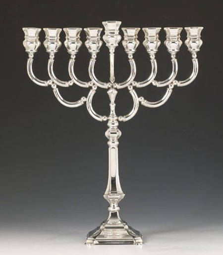 Hazorfim Diamanti Sterling Silver Menorah - 15"