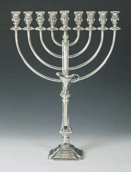 Hazorfim Diamanti Large Sterling Silver Menorah - 22"