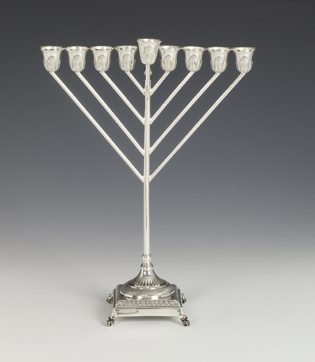 Viola Rambam (Chabad) Sterling Silver Menorah - 14"