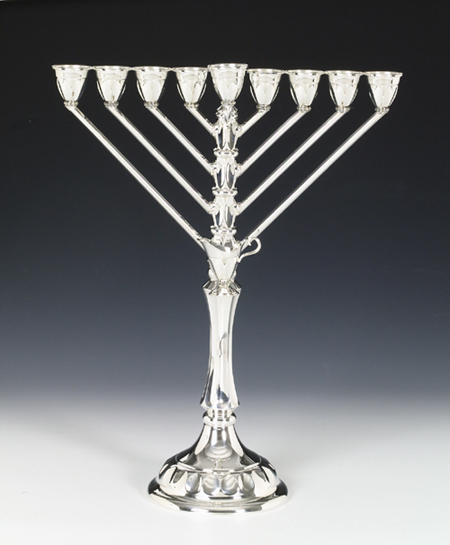 Balalaika Rambam (chabad) Sterling Silver Menorah - 20"