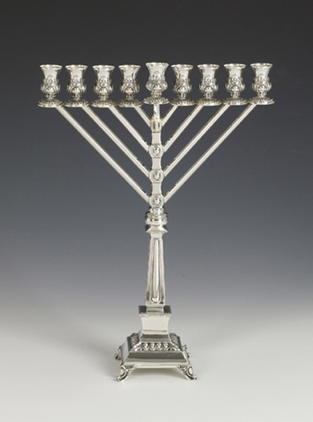 Supra Rambam (Chabad) Silver Menorah - 19"