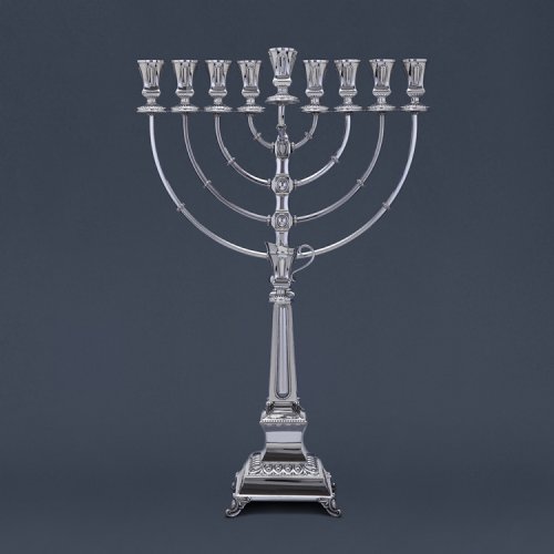 Hazorfim Large Supra Silver Menorah - 24"