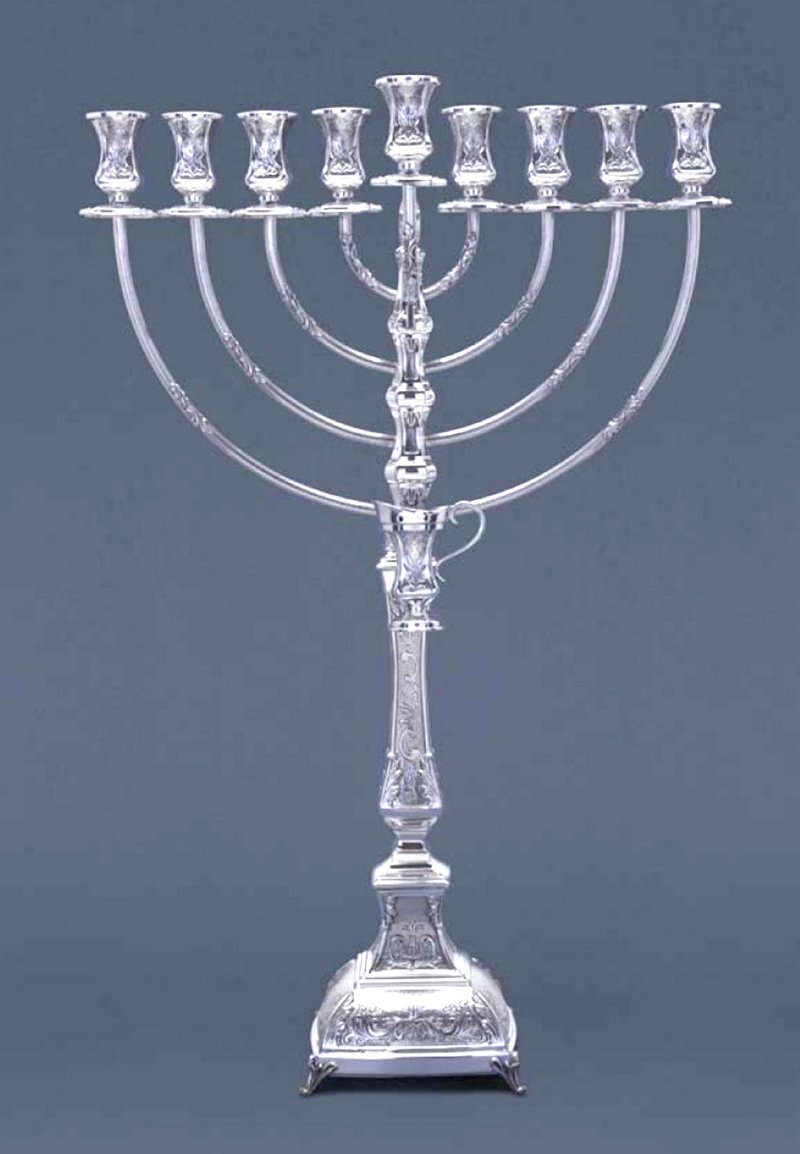 Hazorfim Ushpizin Large Sterling Silver Menorah - 25"