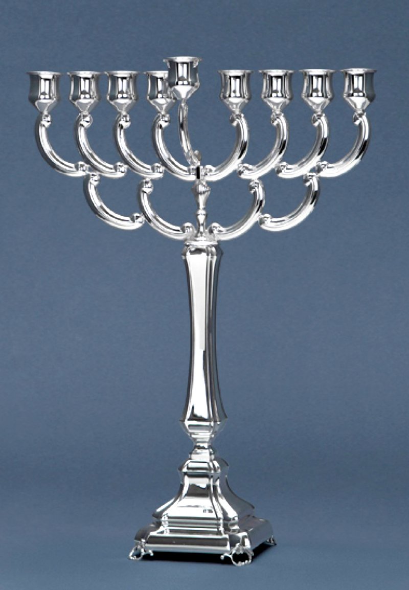 Hazorfim Comino Man Sterling Silver Menorah - 17"