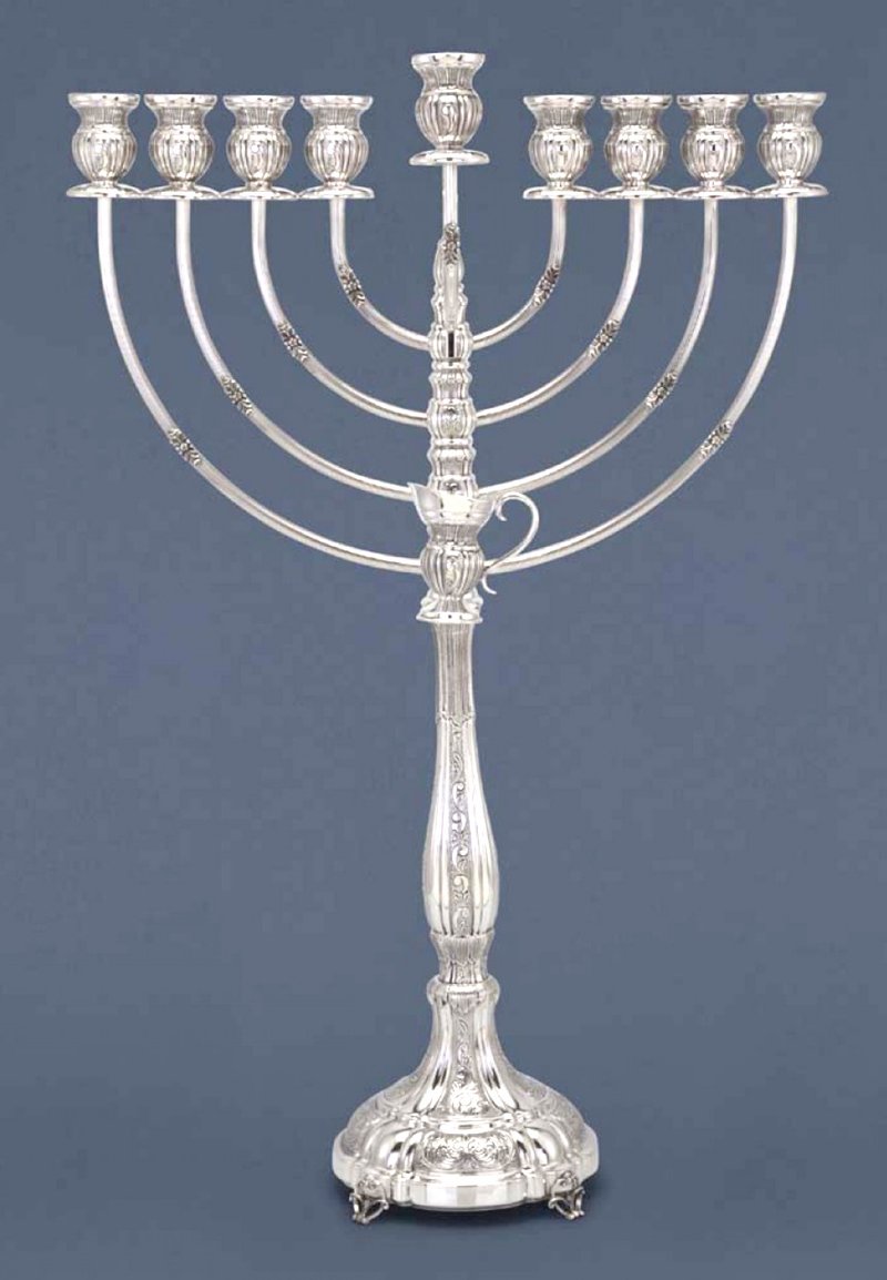 Hazorfim Lord Small Sterling Silver Menorah - 24"