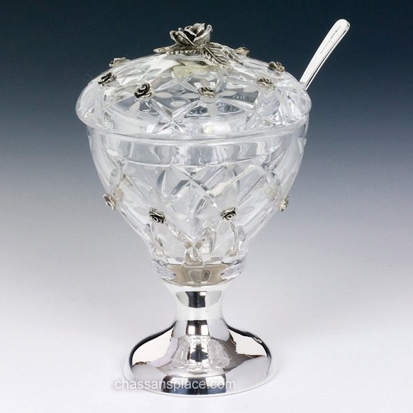 Crystal & Silver Honey Dish