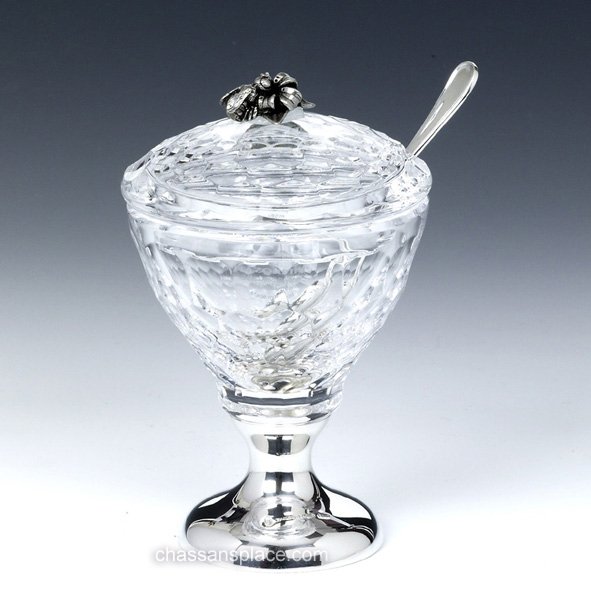 Crystal & Silver Honey Dish