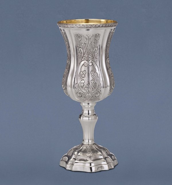 Bellagio Decorated Kiddush Cup on Stem
