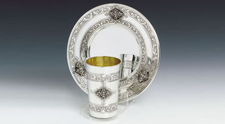 Pas Prachim Sterling Silver Kiddush Cup Set