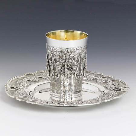 Hazorfim Margarita Heavy Sterling Silver Kiddush Cup Set