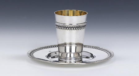 Hazorfim Filigrin Sterling Silver Kiddush Cup Set