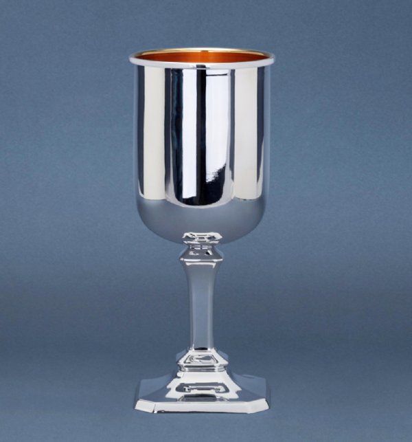 Malki  Silver Kiddush Cup on Stem