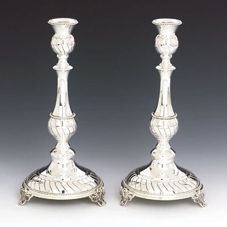 Ben Zion Sterling Silver Candlesticks - 12"