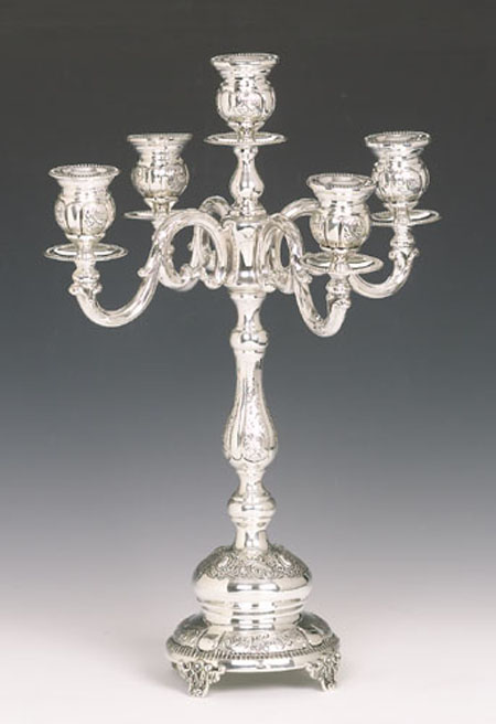 Sterling Silver Lombardini Candelabra 5 Lights