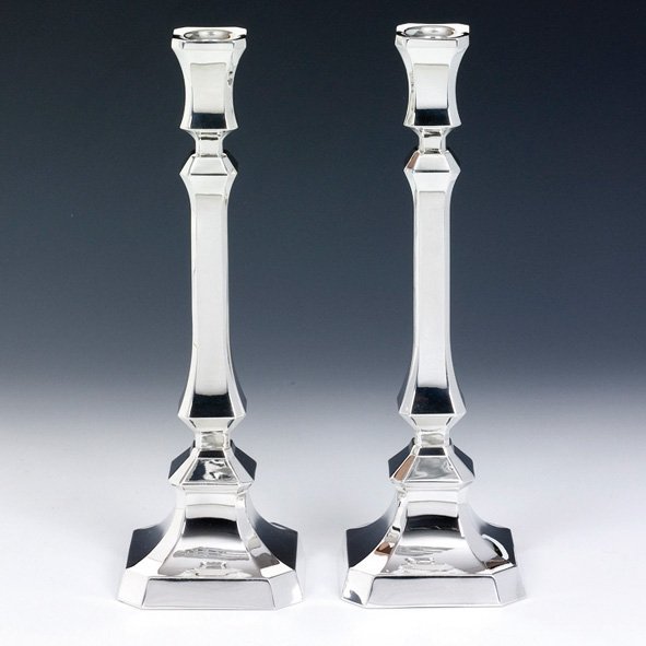 Hazorfim Naora Silver Candlesticks - 13"